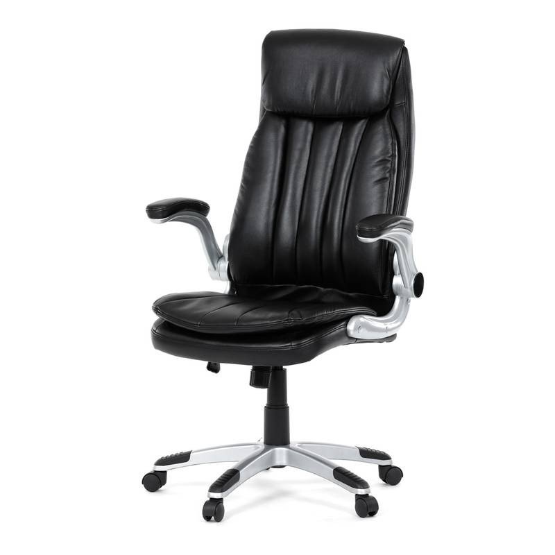 Autronic - Křeslo kancelářské, černá ekokůže, houpací mechanismus - KA-F1218 BK NOVINKA