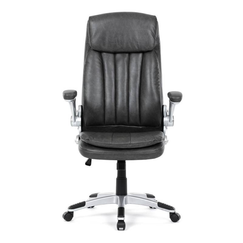 Autronic - Křeslo kancelářské, šedá ekokůže, houpací mechanismus - KA-F1218 GREY NOVINKA