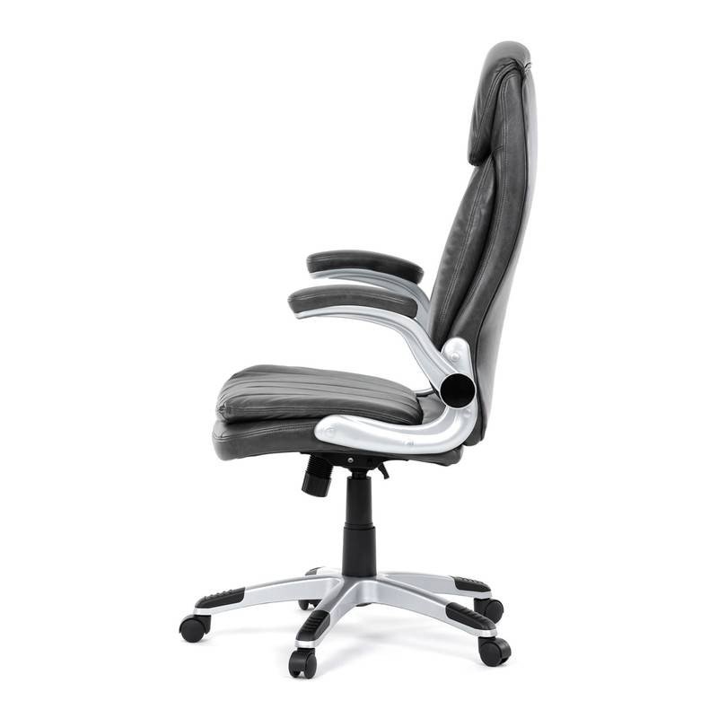 Autronic - Křeslo kancelářské, šedá ekokůže, houpací mechanismus - KA-F1218 GREY NOVINKA