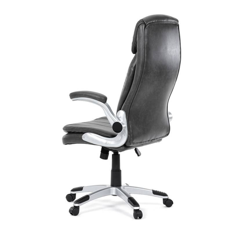 Autronic - Křeslo kancelářské, šedá ekokůže, houpací mechanismus - KA-F1218 GREY NOVINKA