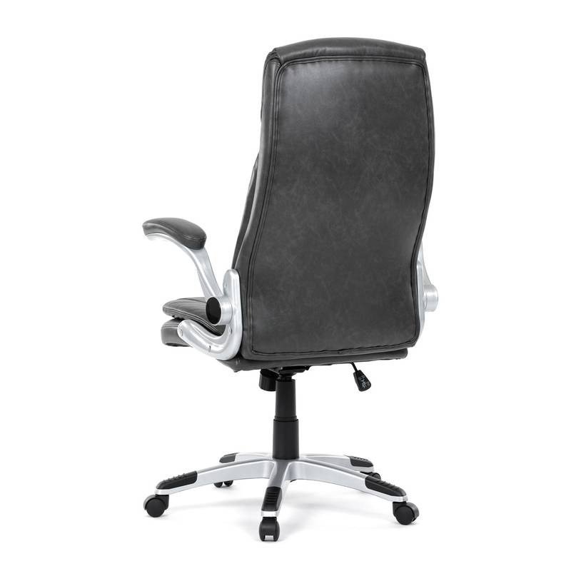 Autronic - Křeslo kancelářské, šedá ekokůže, houpací mechanismus - KA-F1218 GREY NOVINKA