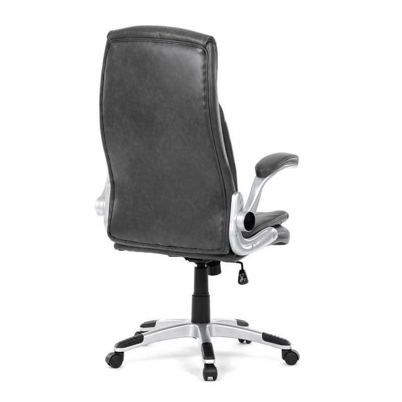 Autronic - Křeslo kancelářské, šedá ekokůže, houpací mechanismus - KA-F1218 GREY NOVINKA