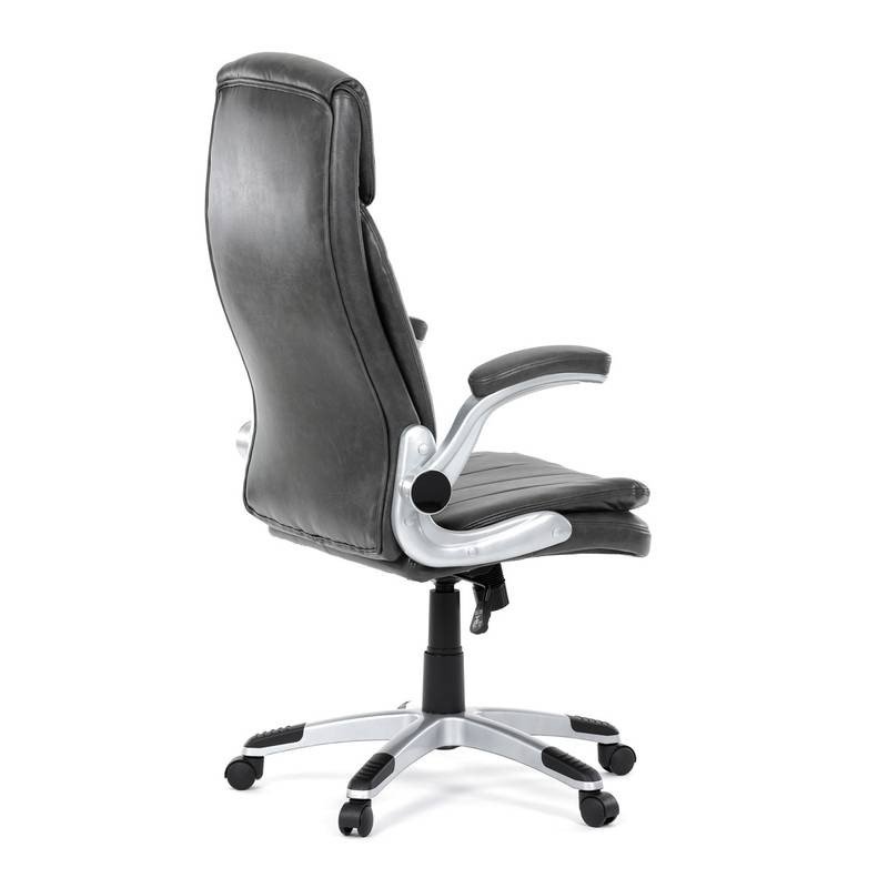 Autronic - Křeslo kancelářské, šedá ekokůže, houpací mechanismus - KA-F1218 GREY NOVINKA