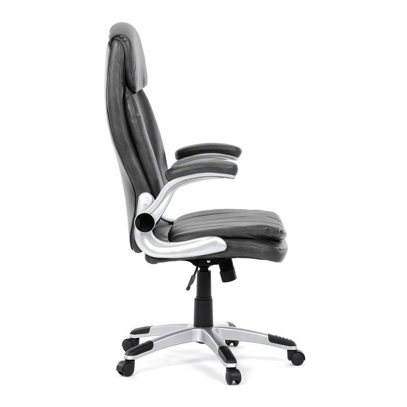 Autronic - Křeslo kancelářské, šedá ekokůže, houpací mechanismus - KA-F1218 GREY NOVINKA