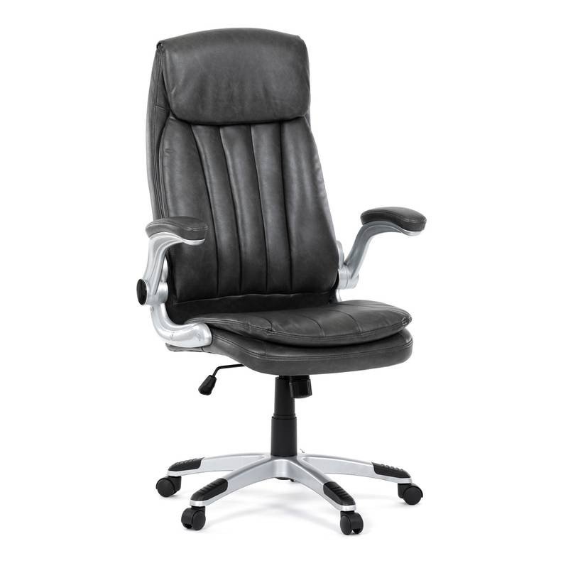 Autronic - Křeslo kancelářské, šedá ekokůže, houpací mechanismus - KA-F1218 GREY NOVINKA