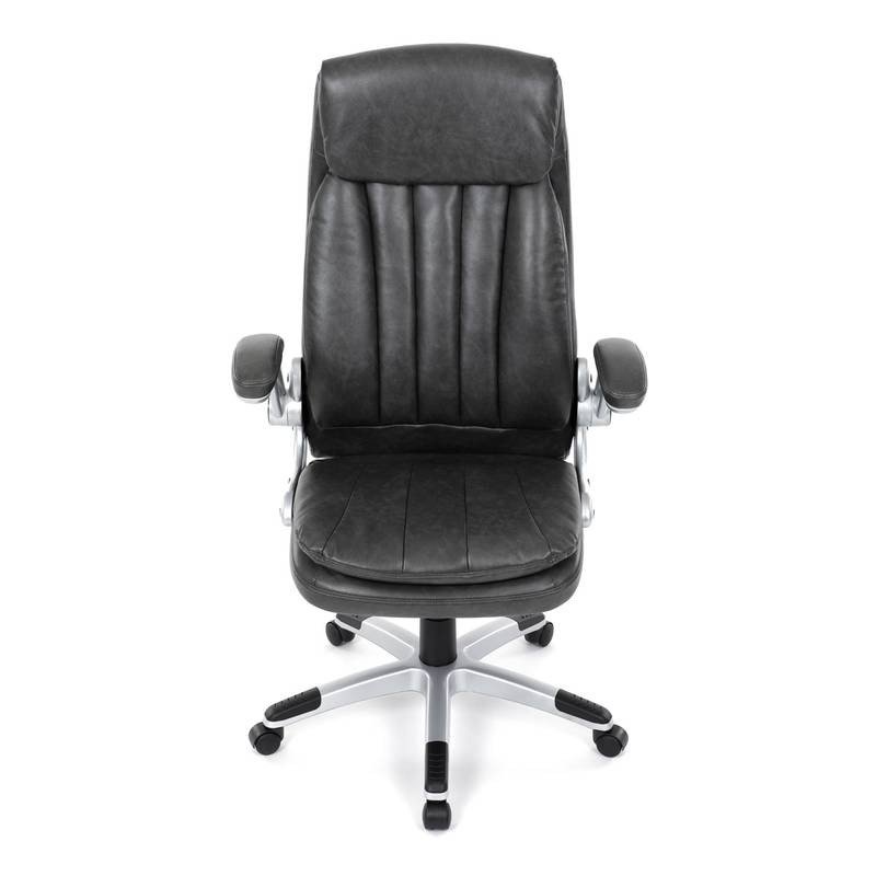 Autronic - Křeslo kancelářské, šedá ekokůže, houpací mechanismus - KA-F1218 GREY NOVINKA