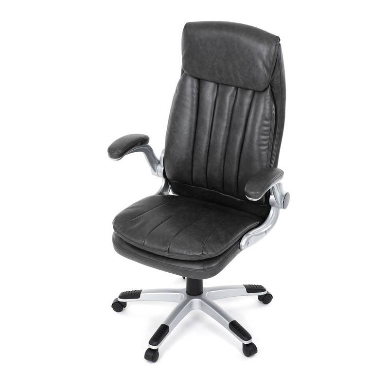 Autronic - Křeslo kancelářské, šedá ekokůže, houpací mechanismus - KA-F1218 GREY NOVINKA