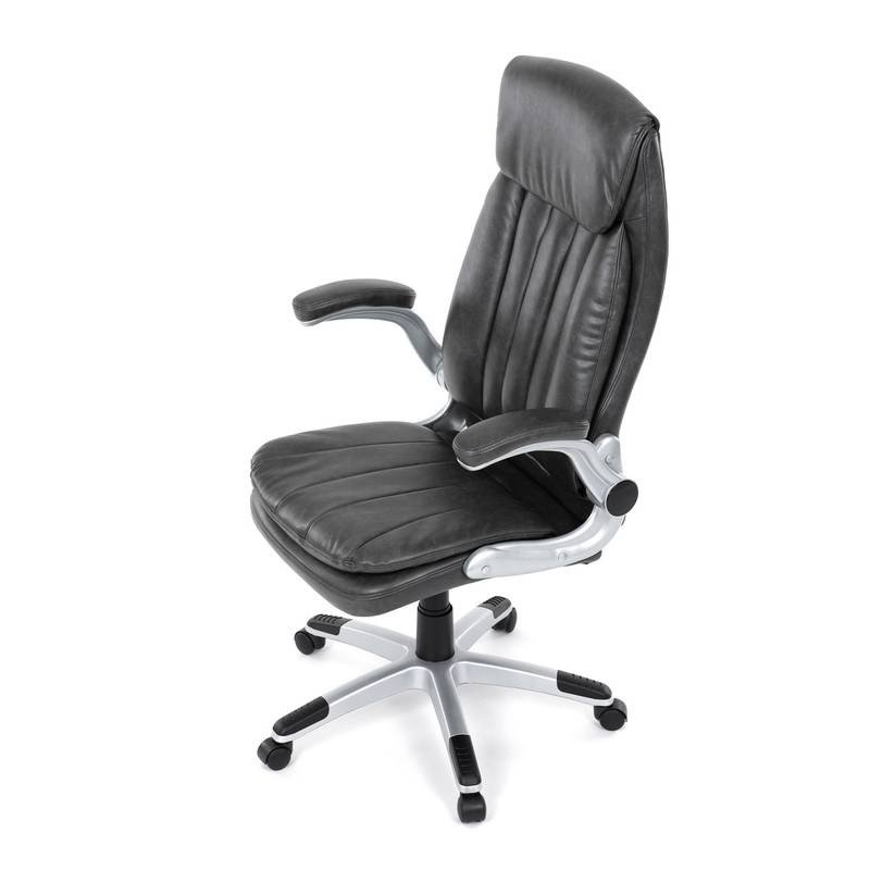 Autronic - Křeslo kancelářské, šedá ekokůže, houpací mechanismus - KA-F1218 GREY NOVINKA
