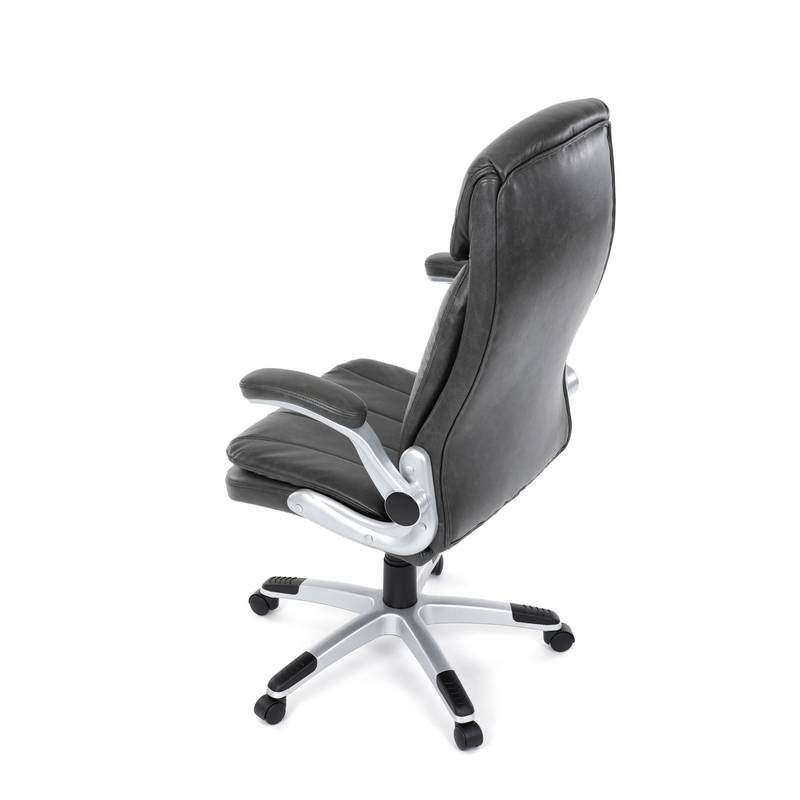 Autronic - Křeslo kancelářské, šedá ekokůže, houpací mechanismus - KA-F1218 GREY NOVINKA