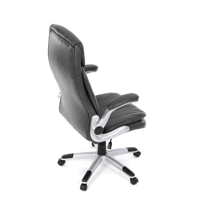 Autronic - Křeslo kancelářské, šedá ekokůže, houpací mechanismus - KA-F1218 GREY NOVINKA