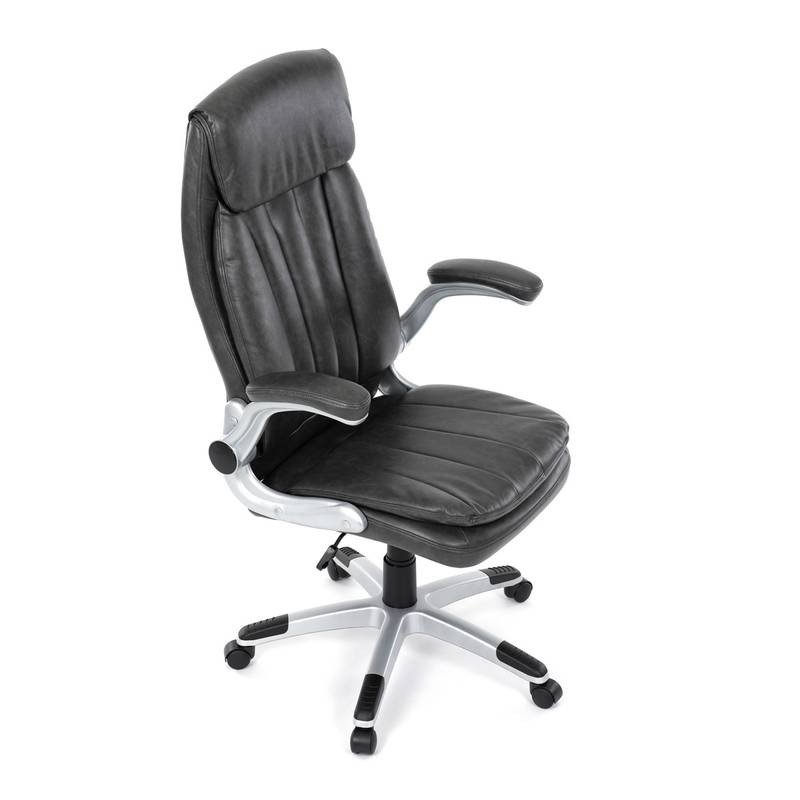 Autronic - Křeslo kancelářské, šedá ekokůže, houpací mechanismus - KA-F1218 GREY NOVINKA
