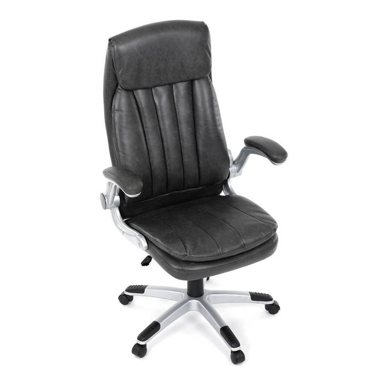Autronic - Křeslo kancelářské, šedá ekokůže, houpací mechanismus - KA-F1218 GREY NOVINKA