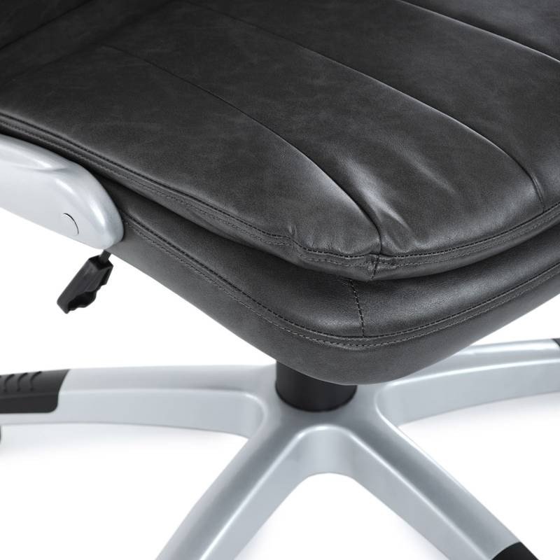Autronic - Křeslo kancelářské, šedá ekokůže, houpací mechanismus - KA-F1218 GREY NOVINKA