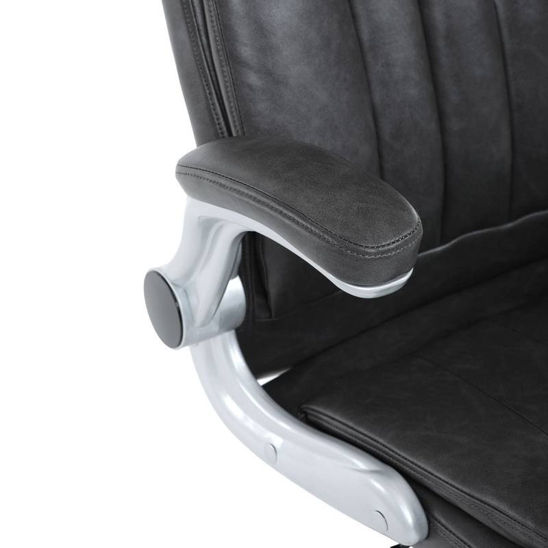 Autronic - Křeslo kancelářské, šedá ekokůže, houpací mechanismus - KA-F1218 GREY NOVINKA