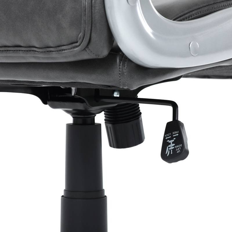 Autronic - Křeslo kancelářské, šedá ekokůže, houpací mechanismus - KA-F1218 GREY NOVINKA