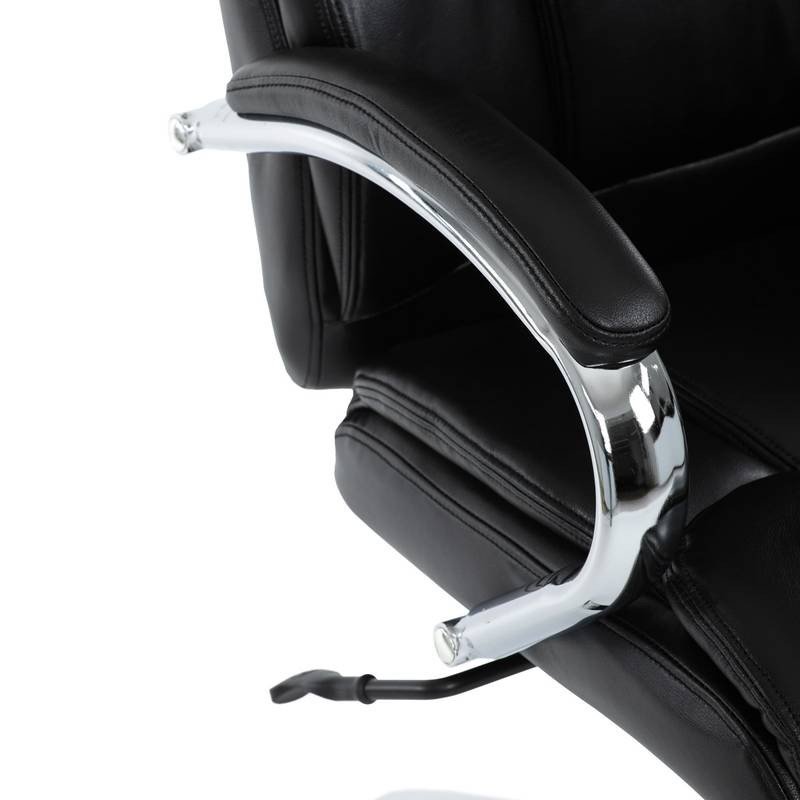 Autronic - Křeslo kancelářské, černá ekokůže, chromový kříž, houpací mechanismus, nosnost 150kg - KA-F1385 BK NOVIN