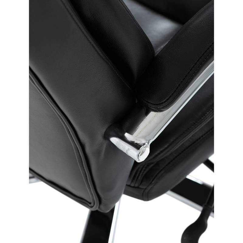 Autronic - Křeslo kancelářské, černá ekokůže, chromový kříž, houpací mechanismus, nosnost 150kg - KA-F1385 BK NOVIN