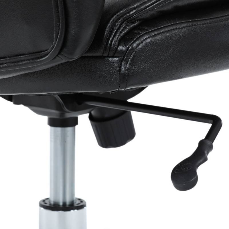 Autronic - Křeslo kancelářské, černá ekokůže, chromový kříž, houpací mechanismus, nosnost 150kg - KA-F1385 BK NOVIN