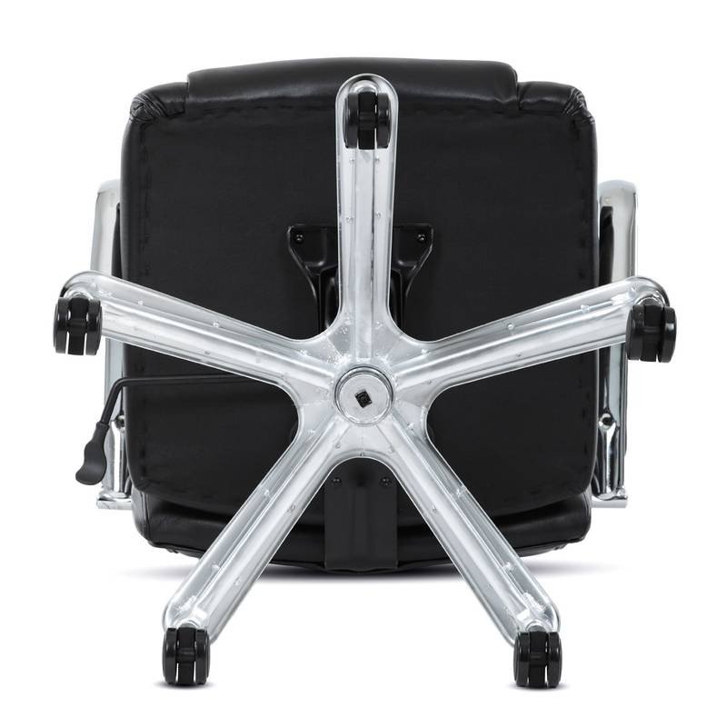 Autronic - Křeslo kancelářské, černá ekokůže, chromový kříž, houpací mechanismus, nosnost 150kg - KA-F1385 BK NOVIN