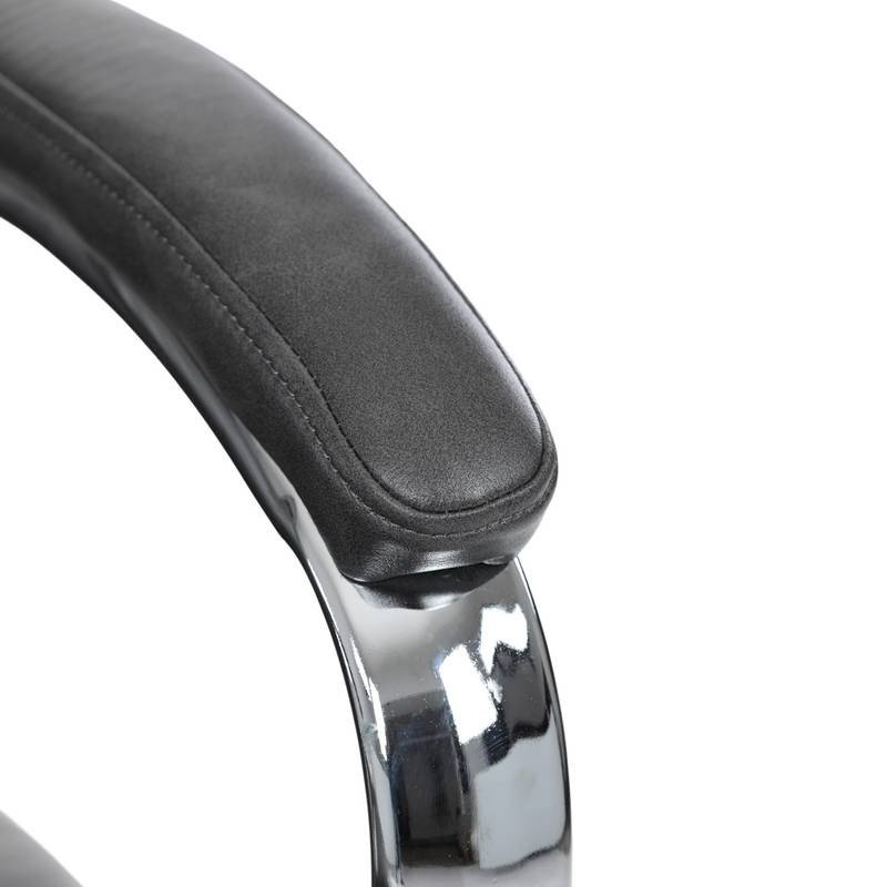 Autronic - Křeslo kancelářské, šedá ekokůže, chromový kříž, houpací mechanismus, nosnost 150kg - KA-F1385 GREY NOVI