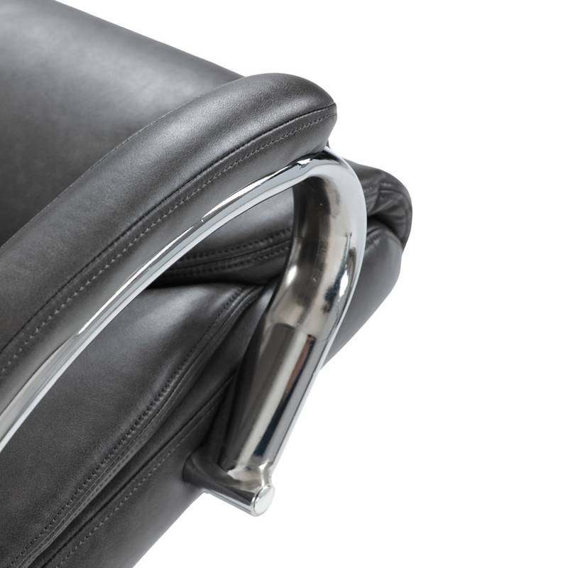 Autronic - Křeslo kancelářské, šedá ekokůže, chromový kříž, houpací mechanismus, nosnost 150kg - KA-F1385 GREY NOVI