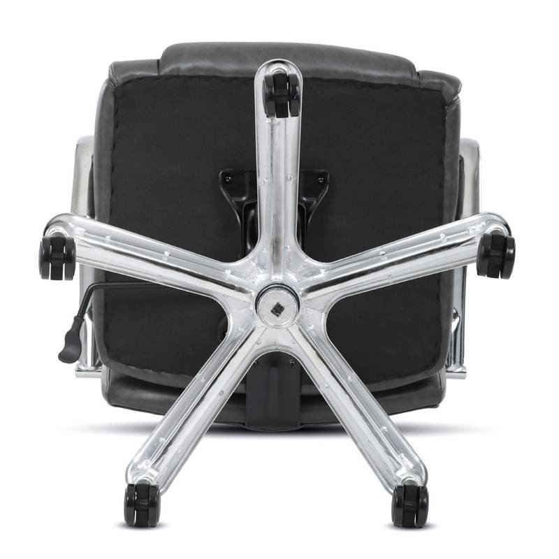 Autronic - Křeslo kancelářské, šedá ekokůže, chromový kříž, houpací mechanismus, nosnost 150kg - KA-F1385 GREY NOVI