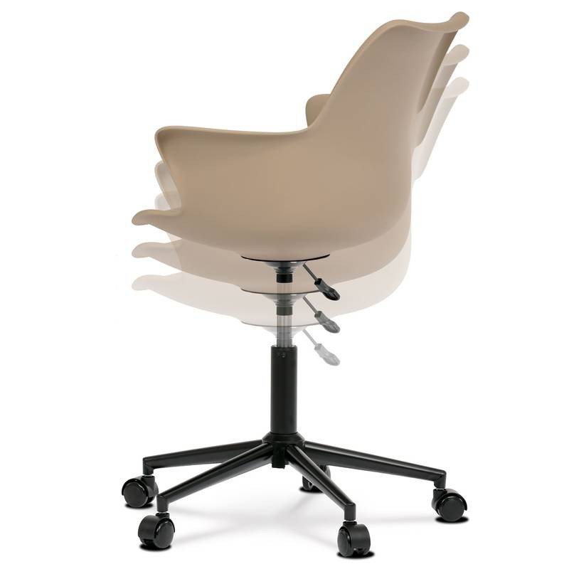 Autronic - Židle kancelářská, cappucino plastová skořepina, kovový kříž - KA-J772 CAP AKCE