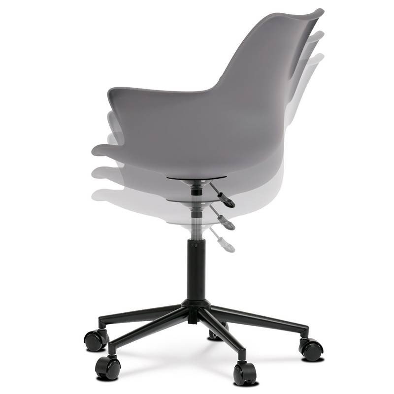 Autronic - Židle kancelářská, šedá plastová skořepina, kovový kříž - KA-J772 GREY AKCE
