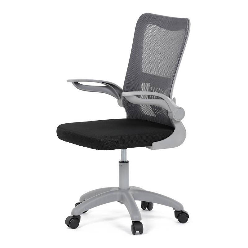 Autronic - Kancelářská židle, tmavě šedá síťovina, šedý plast, kolečka na tvrdé podlahy - KA-K2008 GREY AKCE