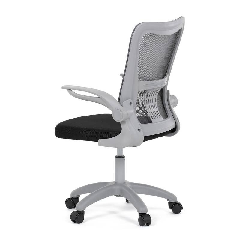 Autronic - Kancelářská židle, tmavě šedá síťovina, šedý plast, kolečka na tvrdé podlahy - KA-K2008 GREY AKCE