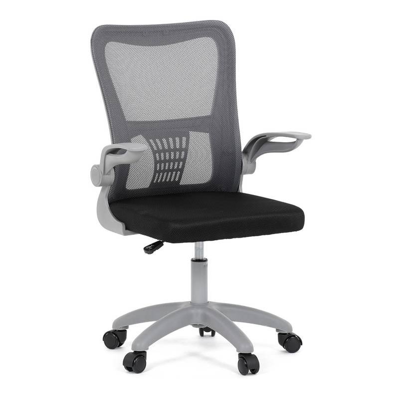 Autronic - Kancelářská židle, tmavě šedá síťovina, šedý plast, kolečka na tvrdé podlahy - KA-K2008 GREY AKCE