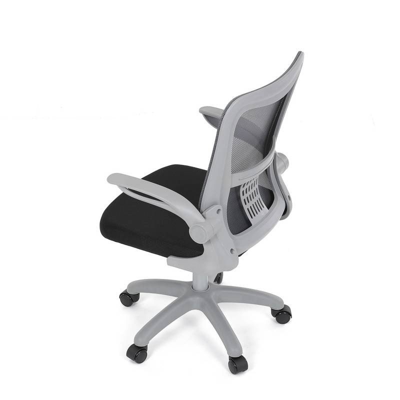 Autronic - Kancelářská židle, tmavě šedá síťovina, šedý plast, kolečka na tvrdé podlahy - KA-K2008 GREY AKCE
