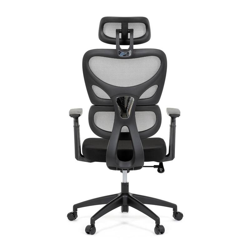 Autronic - Kancelářská židle, šedá síťovina, černý plast, kolečka na tvrdé podlahy - KA-K2080 GREY AKCE