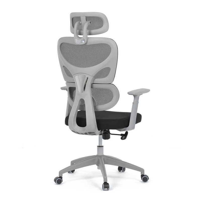Autronic - Kancelářská židle, šedá síťovina, šedý plast, kolečka na tvrdé podlahy - KA-K2081 BK