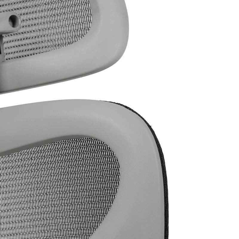 Autronic - Kancelářská židle, šedá síťovina, šedý plast, kolečka na tvrdé podlahy - KA-K2081 BK