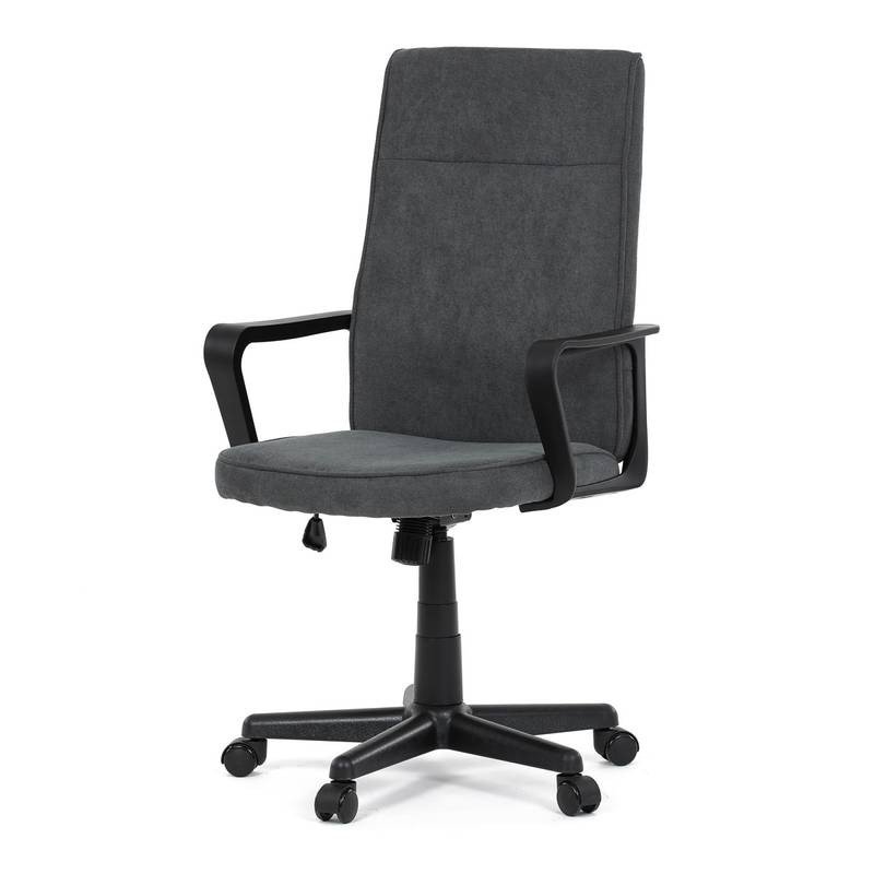 Autronic - Kancelářská židle, černý plast, šedá látka, kolečka pro tvrdé podlahy - KA-L607 GREY2