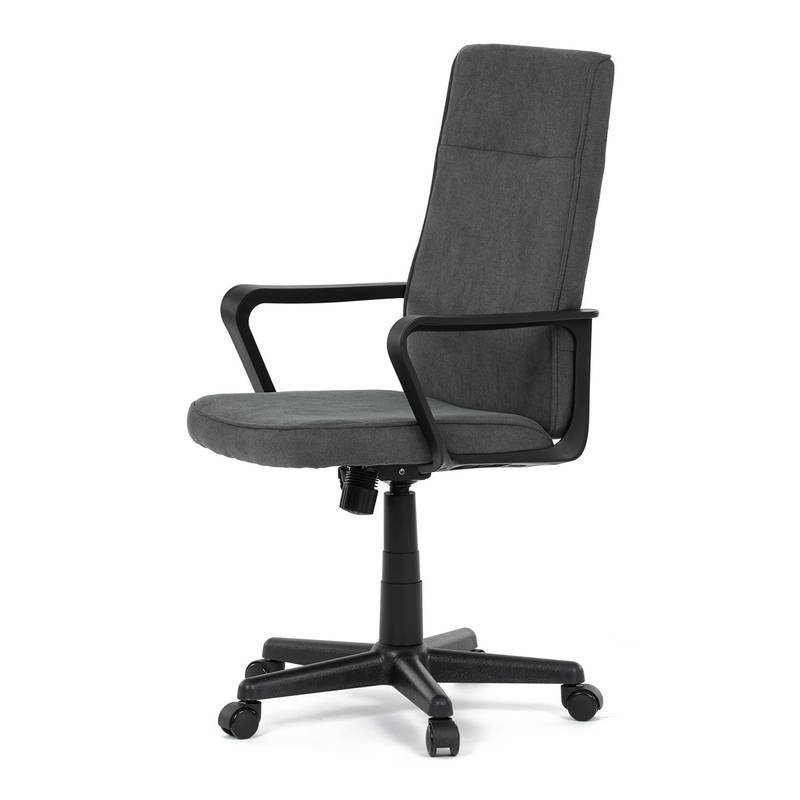 Autronic - Kancelářská židle, černý plast, šedá látka, kolečka pro tvrdé podlahy - KA-L607 GREY2