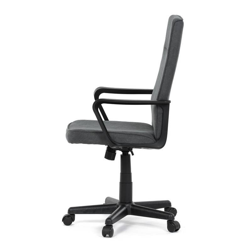 Autronic - Kancelářská židle, černý plast, šedá látka, kolečka pro tvrdé podlahy - KA-L607 GREY2