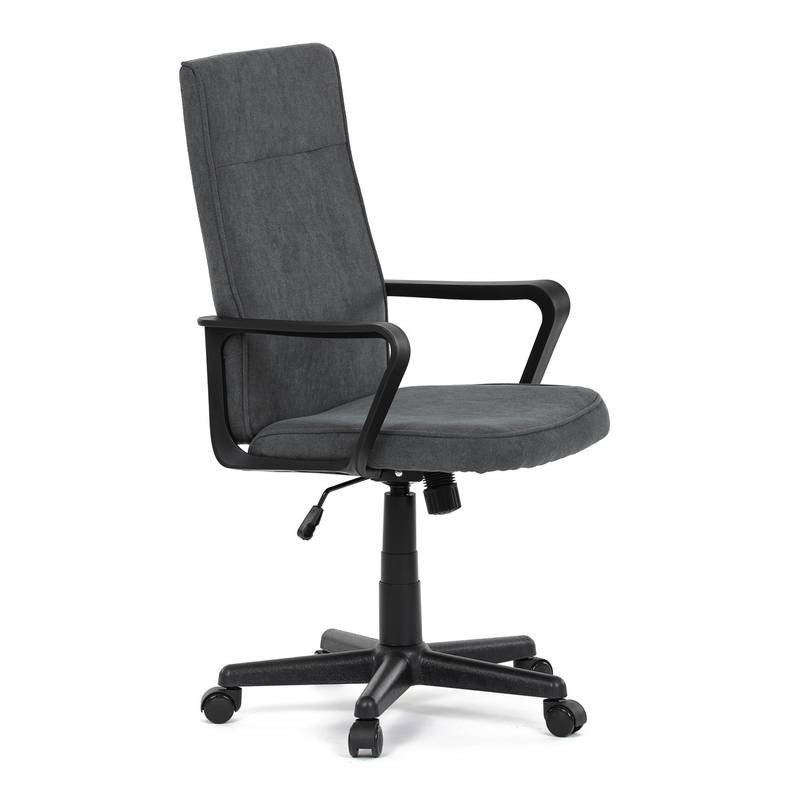 Autronic - Kancelářská židle, černý plast, šedá látka, kolečka pro tvrdé podlahy - KA-L607 GREY2