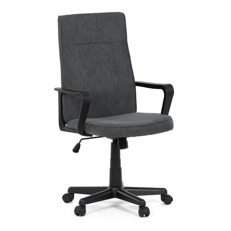 Autronic - Kancelářská židle, černý plast, šedá látka, kolečka pro tvrdé podlahy - KA-L607 GREY2
