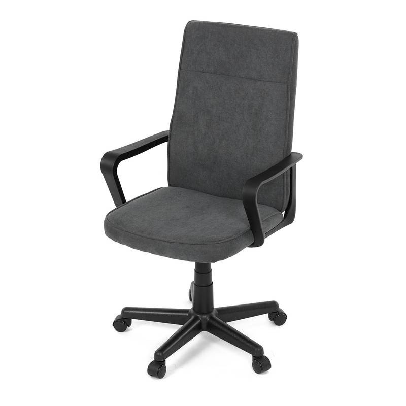 Autronic - Kancelářská židle, černý plast, šedá látka, kolečka pro tvrdé podlahy - KA-L607 GREY2
