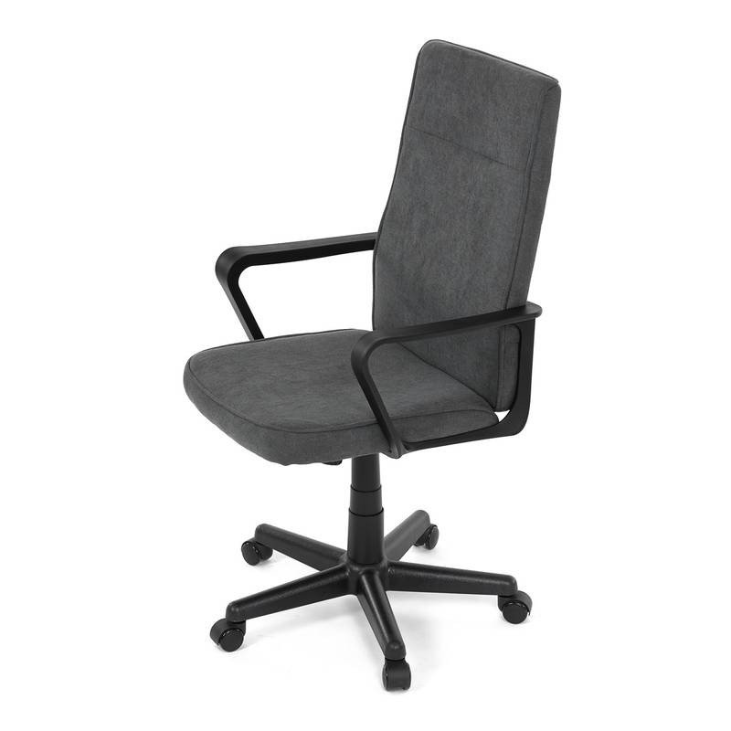 Autronic - Kancelářská židle, černý plast, šedá látka, kolečka pro tvrdé podlahy - KA-L607 GREY2