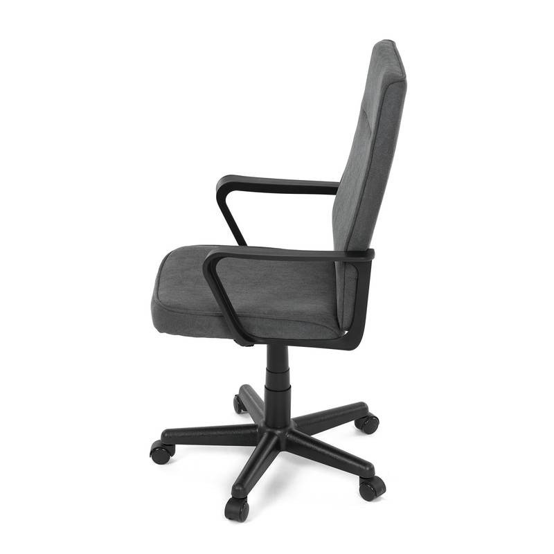 Autronic - Kancelářská židle, černý plast, šedá látka, kolečka pro tvrdé podlahy - KA-L607 GREY2
