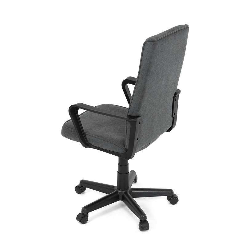 Autronic - Kancelářská židle, černý plast, šedá látka, kolečka pro tvrdé podlahy - KA-L607 GREY2