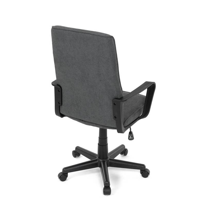 Autronic - Kancelářská židle, černý plast, šedá látka, kolečka pro tvrdé podlahy - KA-L607 GREY2