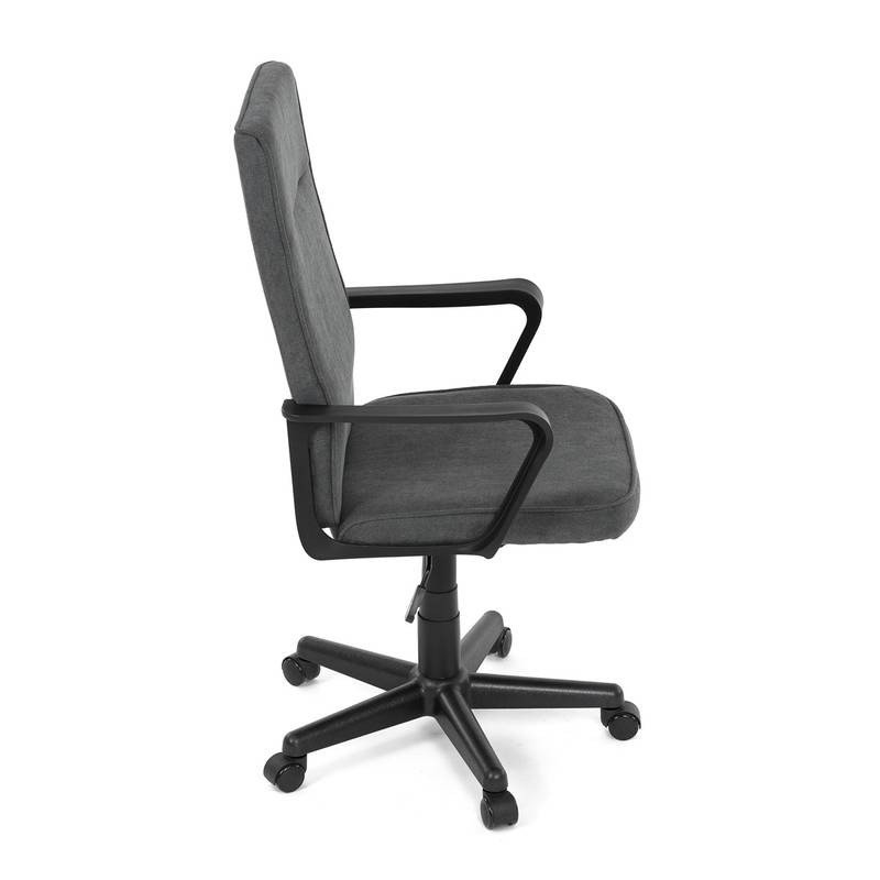 Autronic - Kancelářská židle, černý plast, šedá látka, kolečka pro tvrdé podlahy - KA-L607 GREY2