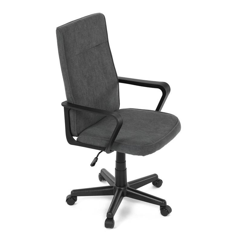 Autronic - Kancelářská židle, černý plast, šedá látka, kolečka pro tvrdé podlahy - KA-L607 GREY2