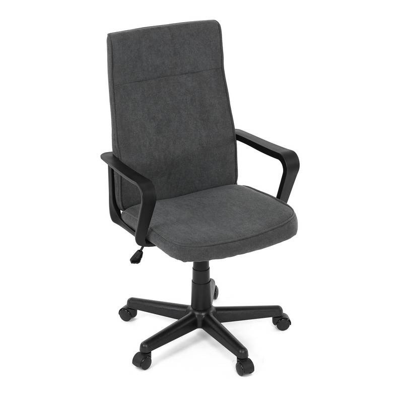 Autronic - Kancelářská židle, černý plast, šedá látka, kolečka pro tvrdé podlahy - KA-L607 GREY2