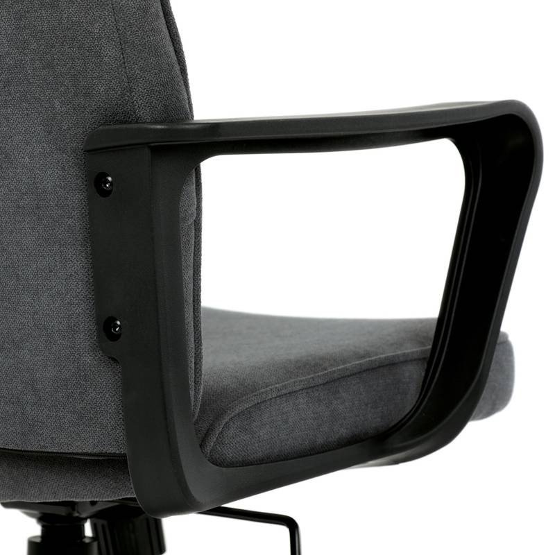 Autronic - Kancelářská židle, černý plast, šedá látka, kolečka pro tvrdé podlahy - KA-L607 GREY2
