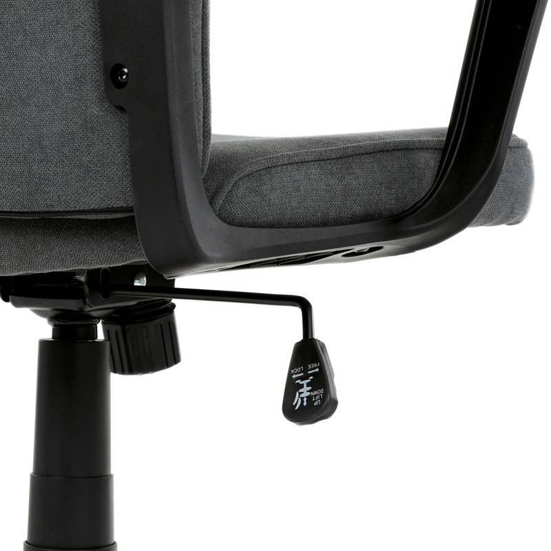 Autronic - Kancelářská židle, černý plast, šedá látka, kolečka pro tvrdé podlahy - KA-L607 GREY2